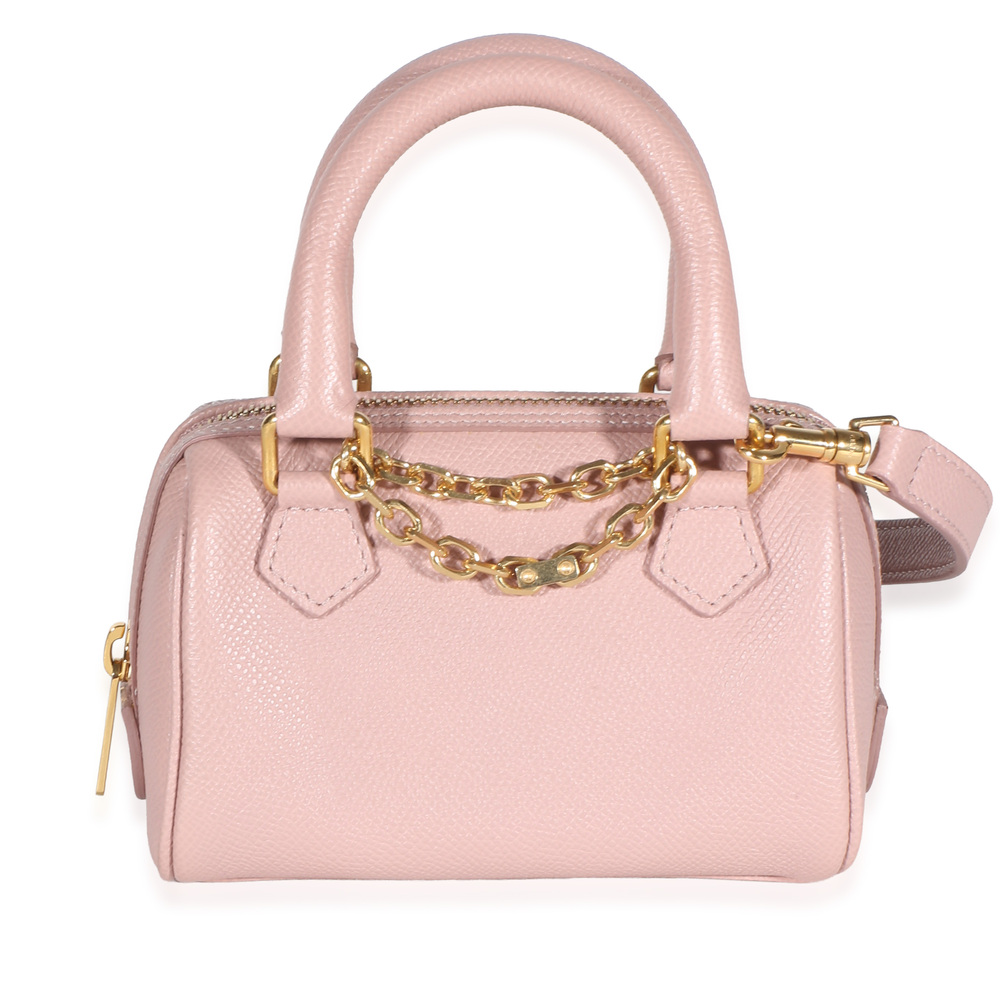 Celine Pink Grained Calfskin Mini Boston Bag